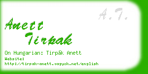anett tirpak business card